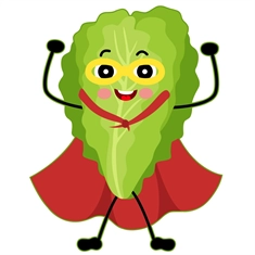 Superhero Lettuce Classroom Vegetable Transparent Sticker